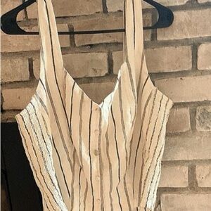 Old Navy Cream and Black Striped Blouse